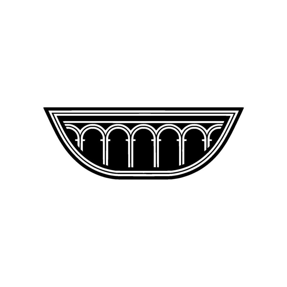 Art Deco Archway, Minimalist Emblem, Vintage vector