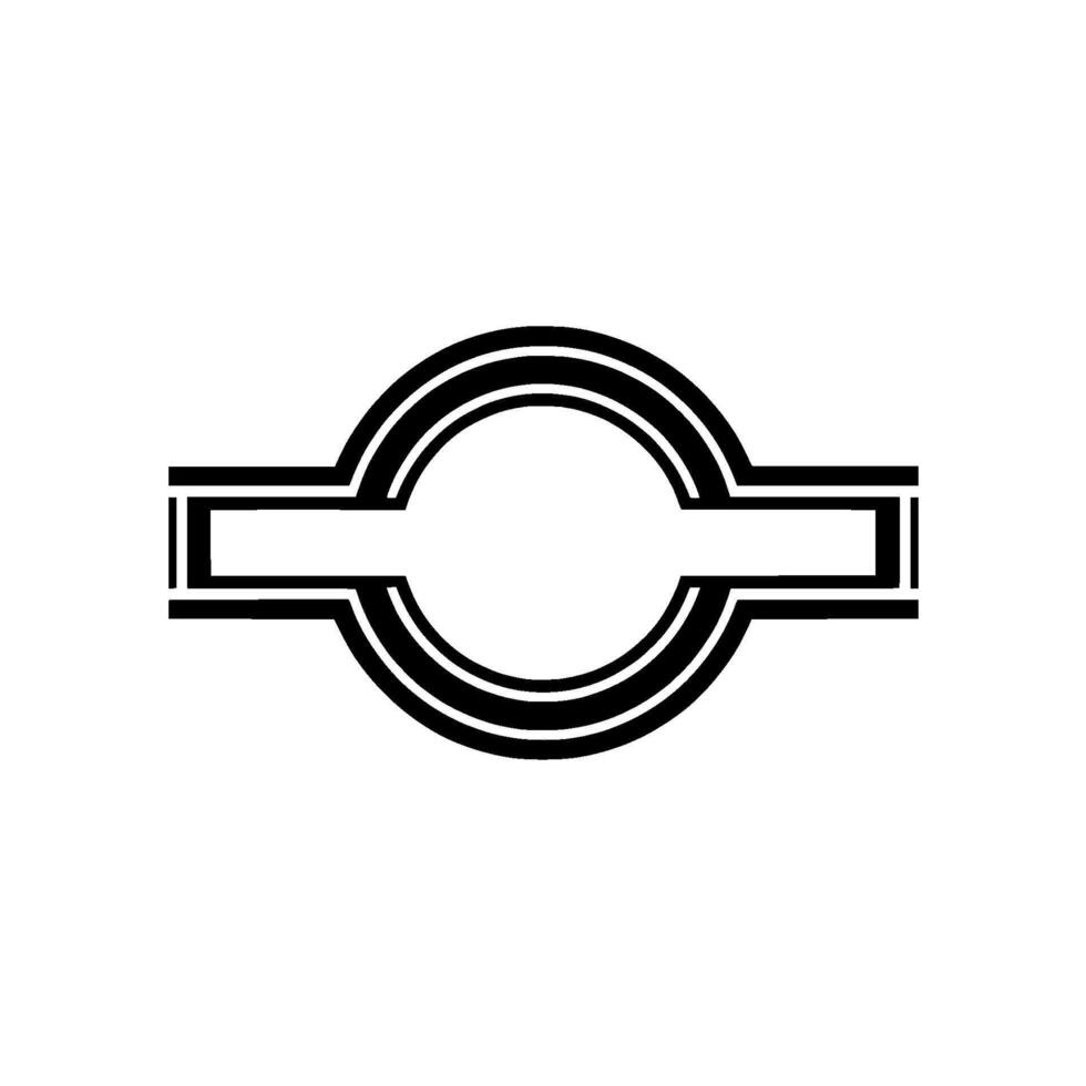 Geometric Circle Emblem, Minimalist , Modern - Outline vector