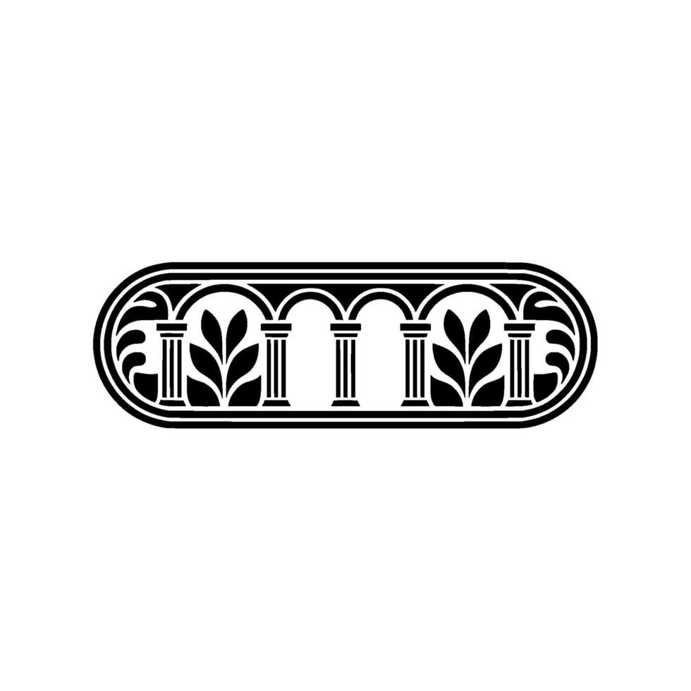 Ornate Oval Column Border, Vintage Element vector