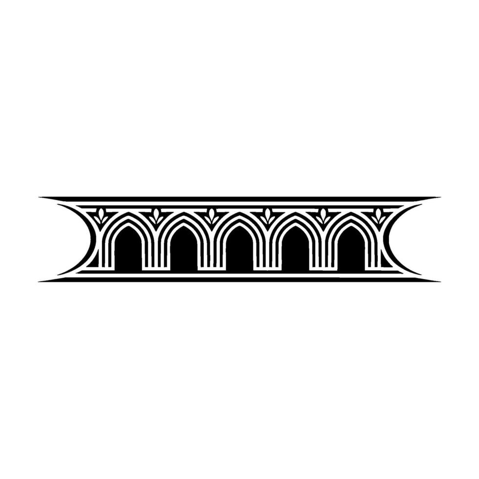 Gothic Arch Ornament, Vintage Border, Arches vector