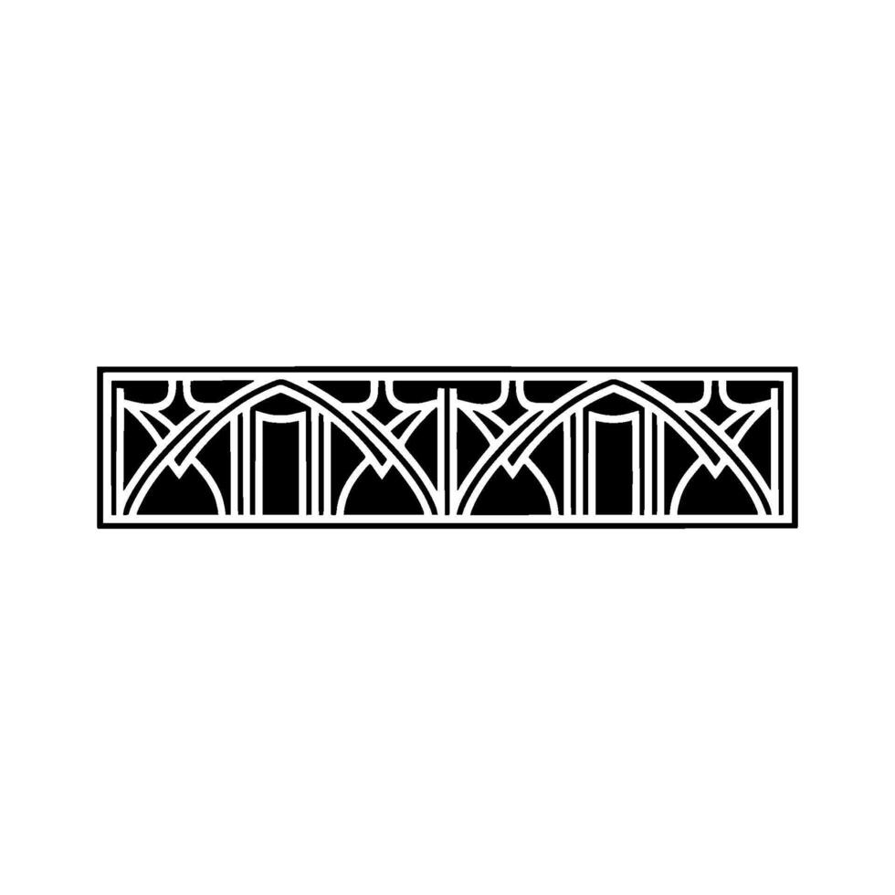 Geometric Gothic Arch Border, Elegant vector