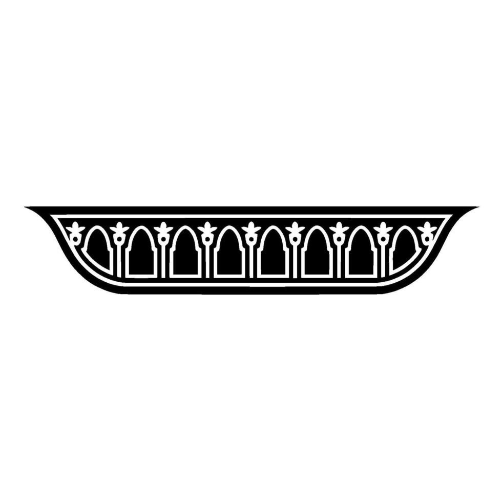 Intricate Gothic Arch Ornament, Black and White, Decorative vector