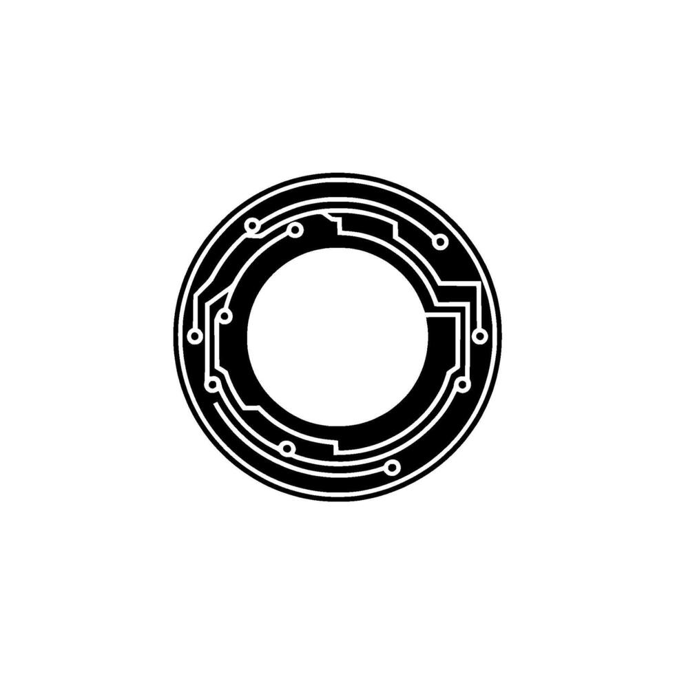 Circuitry O - Minimalist Tech vector