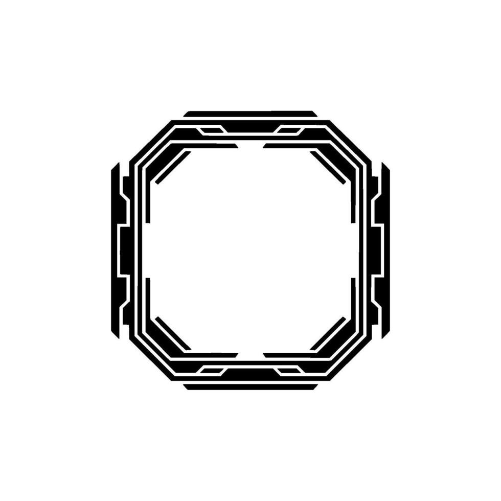 Geometric Octagon Frame, Modern Abstract vector