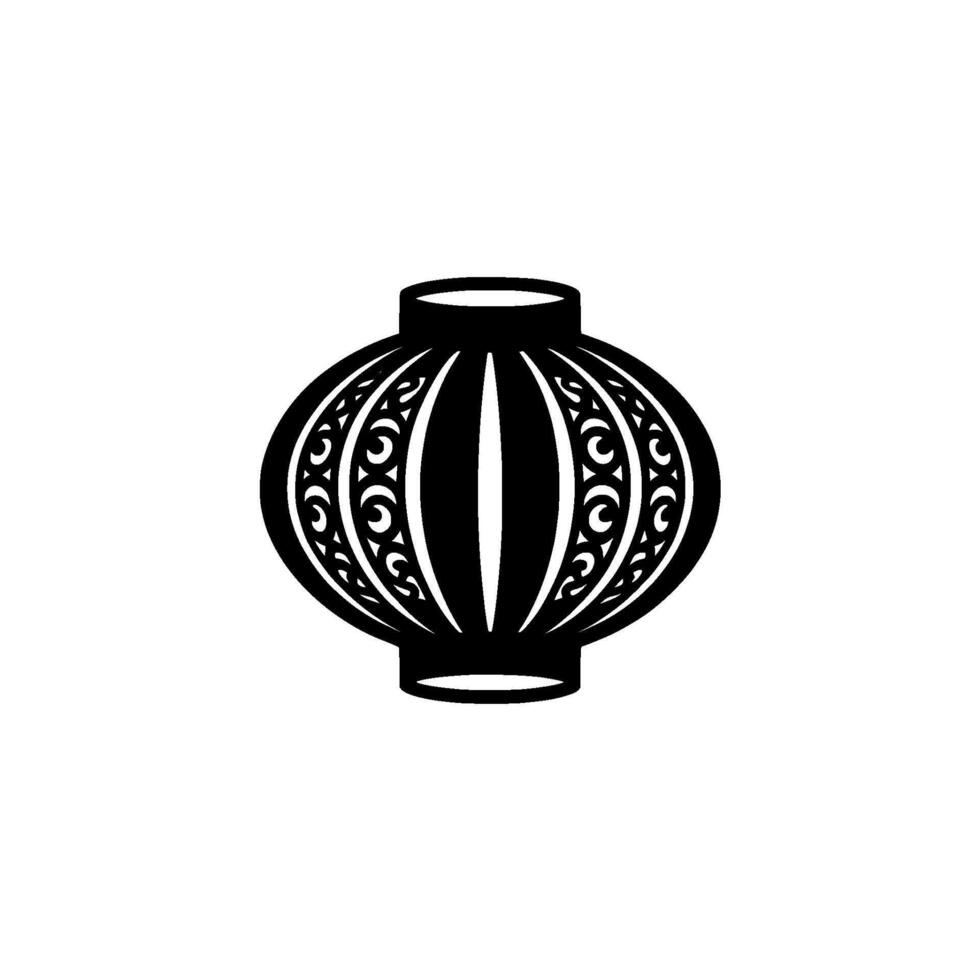 Stylized Lantern , Intricate , Minimalist Emblem vector