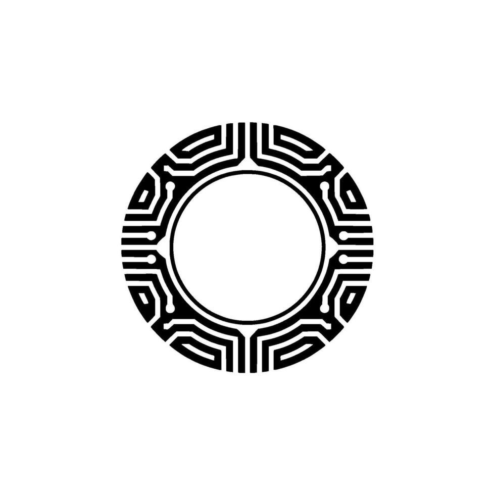 Geometric Circuit Mandala, Minimalist vector
