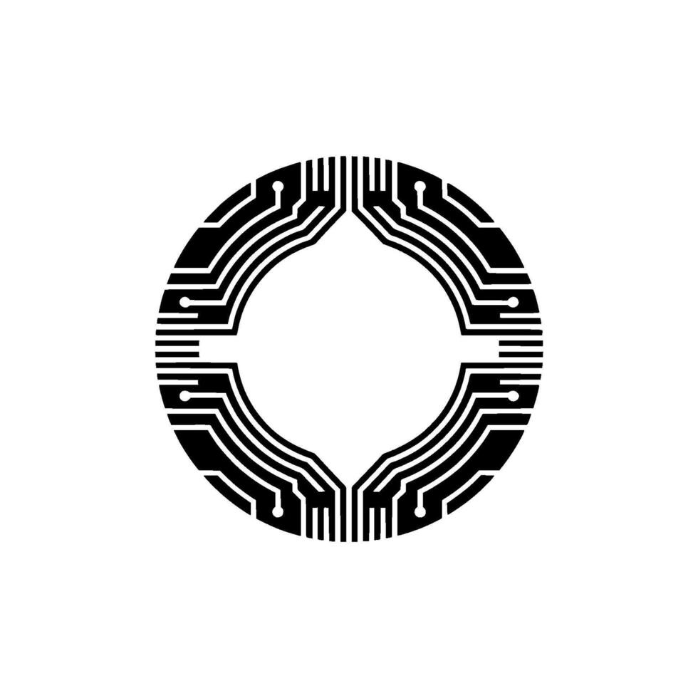 Circuit Ring Minimalist Tech , Digital Connection vector