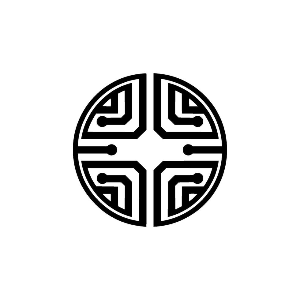 Intricate Circular Emblem, Symbolic , Minimalist vector