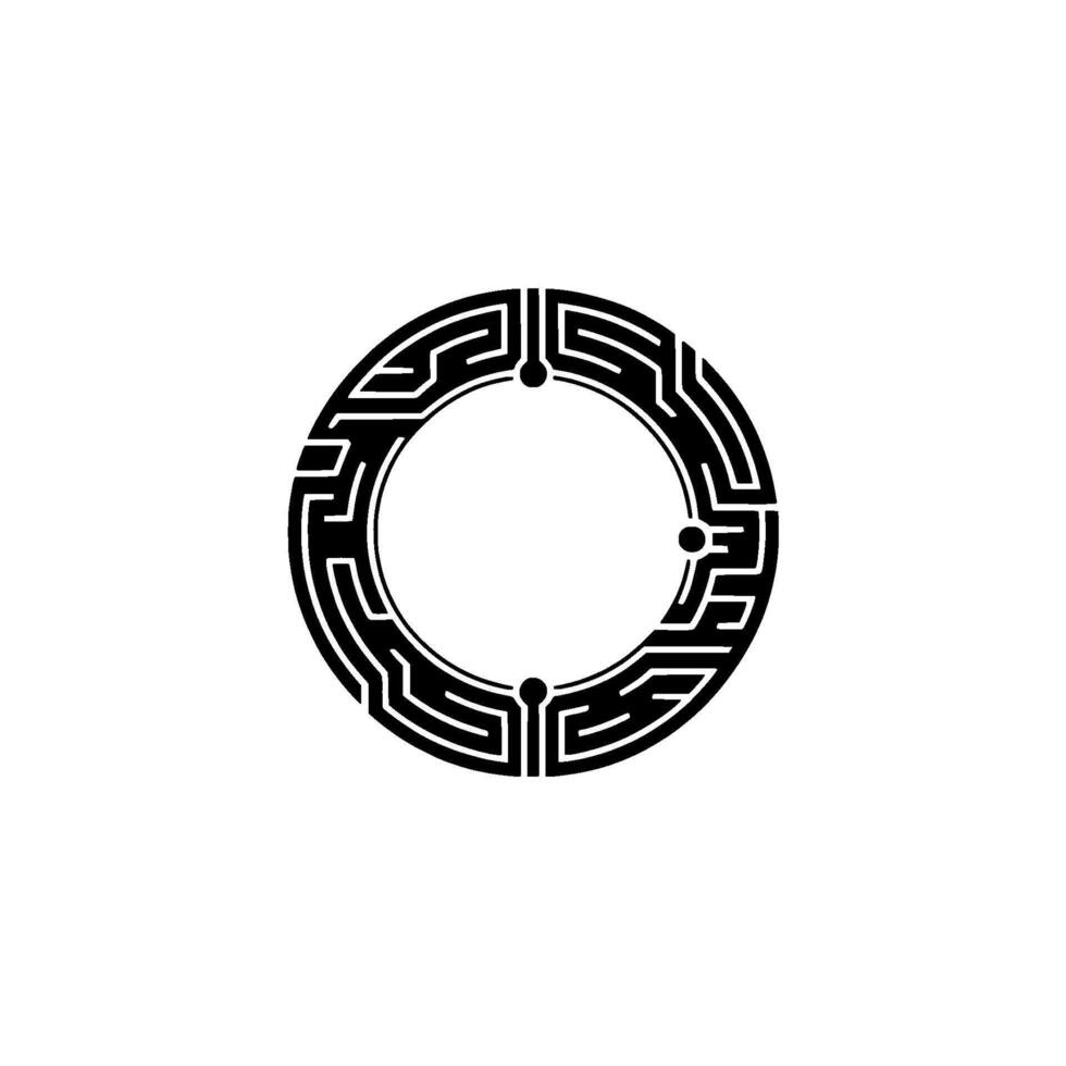 Intricate Circular Maze, Minimalist , Symbolic Journey vector
