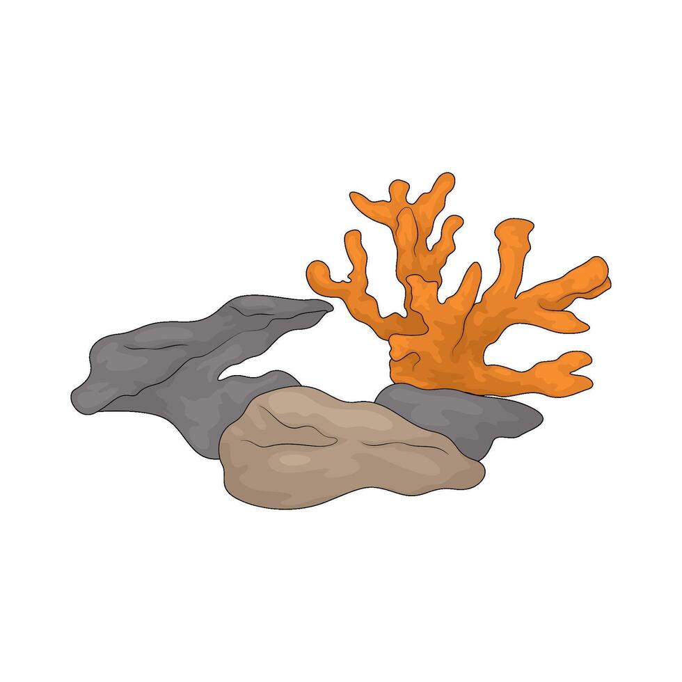 Illustration of Orange Coral Reef vector