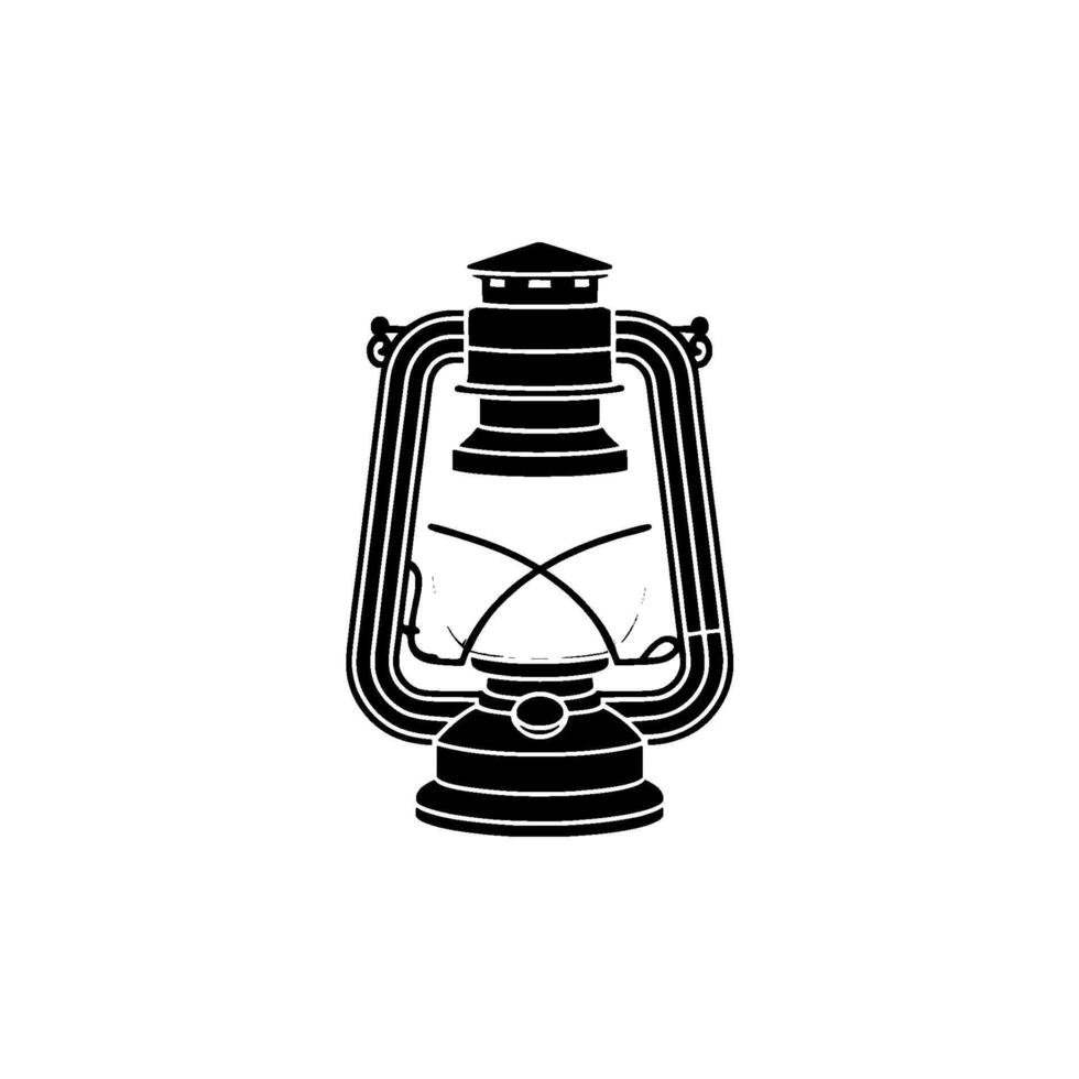 Vintage Lantern Silhouette, Retro Glow, Timeless Symbol vector