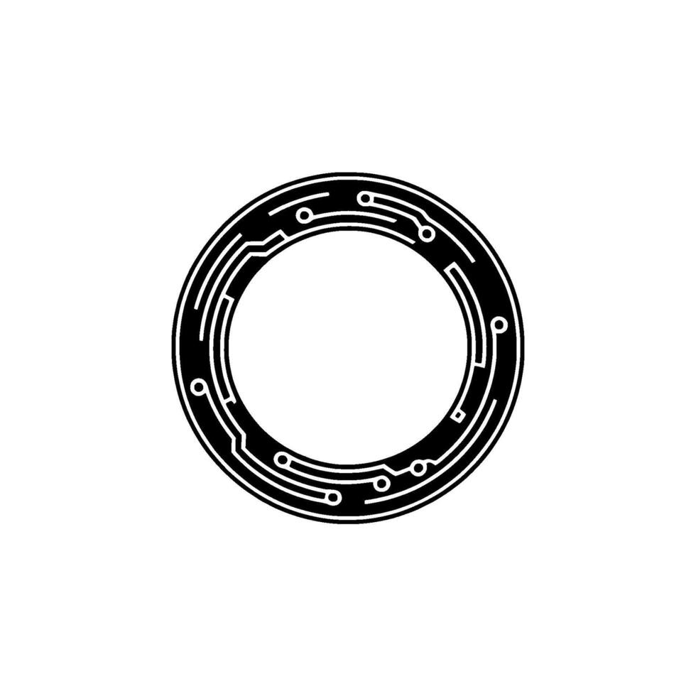 Circuit Ring Minimalist Tech , Futuristic vector