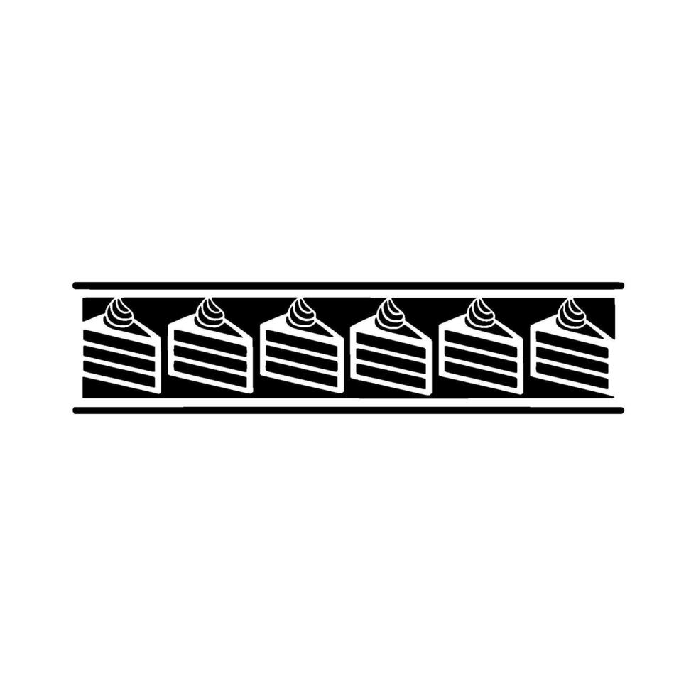 Geometric Cake Row, Minimalist Dessert Illustration vector