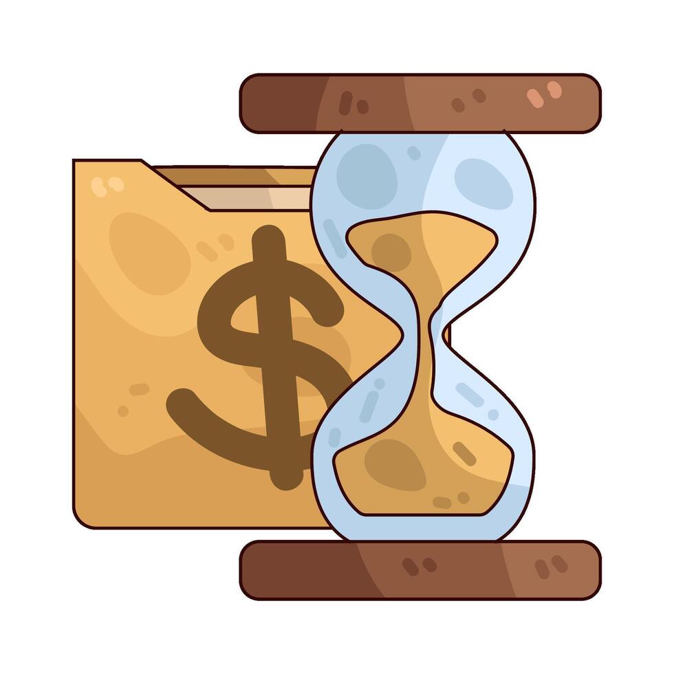 Illustration of Hourglass with money vector