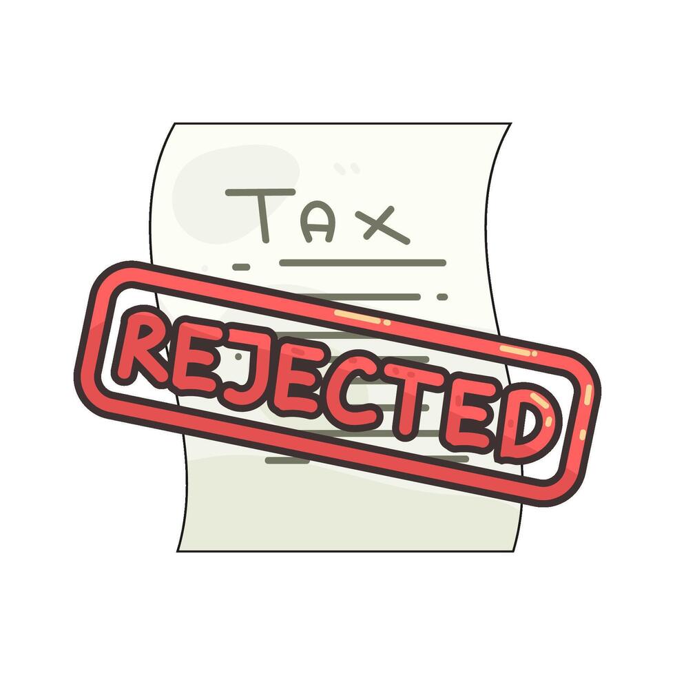 Illustration of Tax with Rejected Stamp vector
