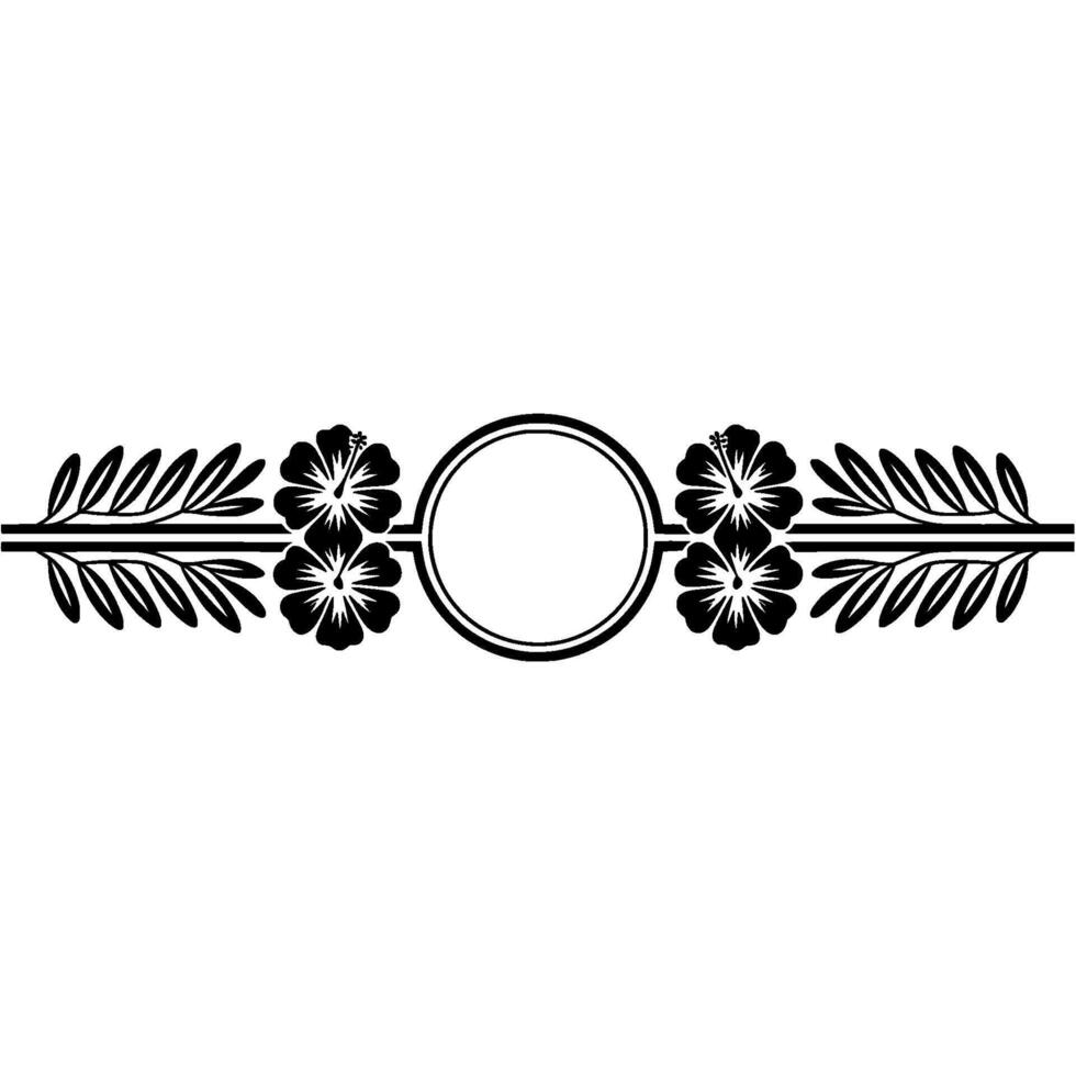 Elegant Floral Border, Japanese Motif, Decorative Divider vector