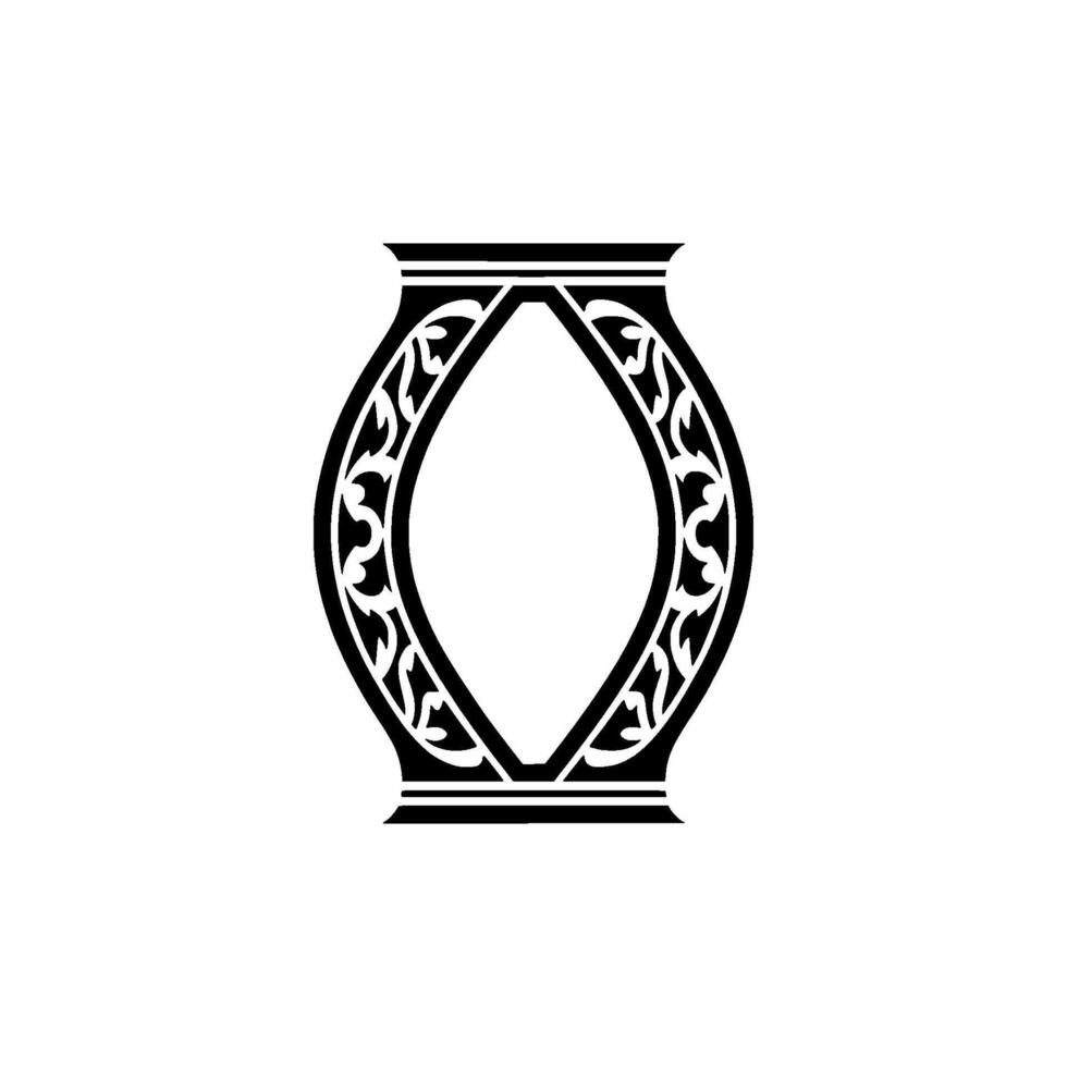 Stylized Ornamental O - Minimalist Emblem vector