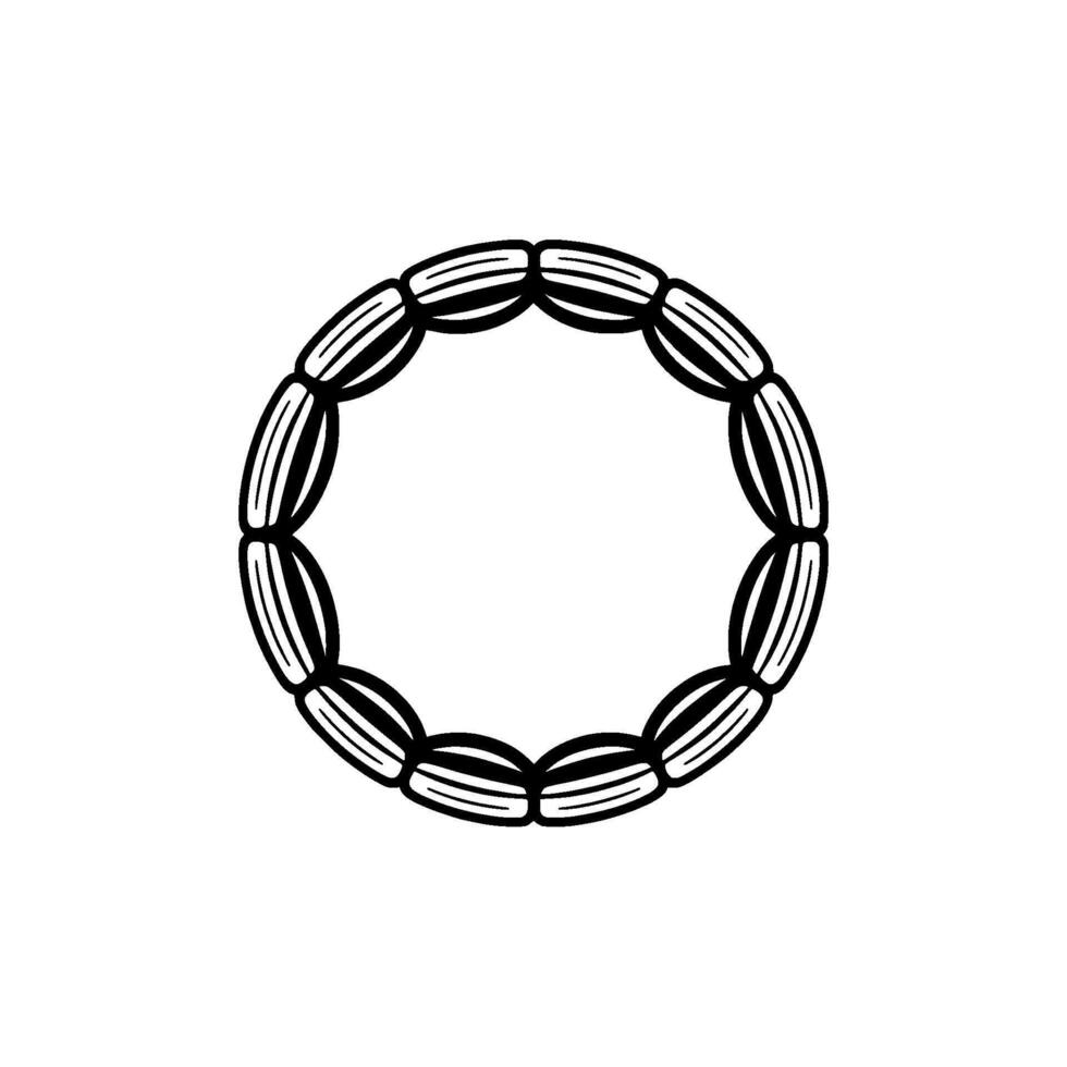 Minimalist Bead Bracelet, Circular Emblem, Elegant vector