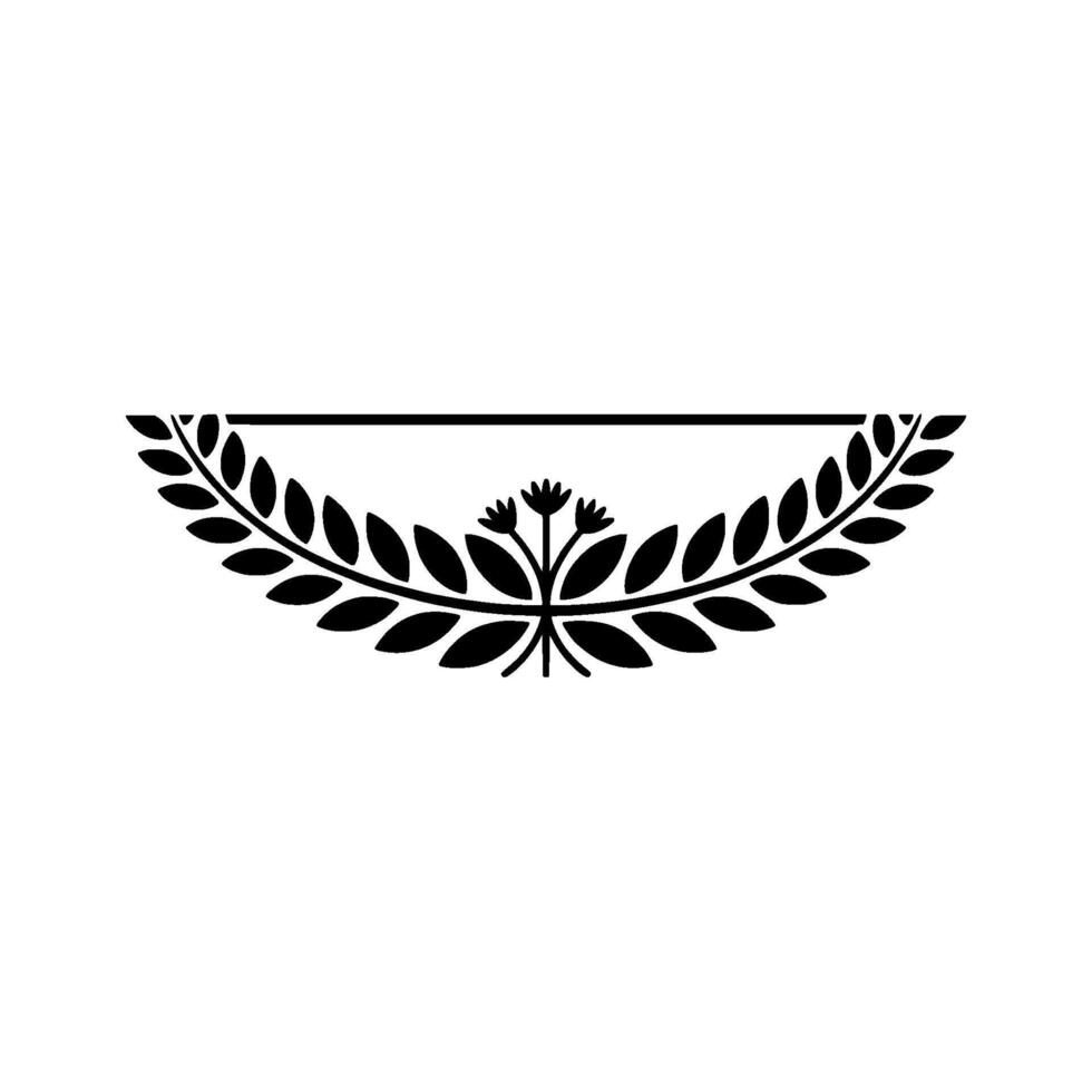 Elegant Laurel Branch Divider, Minimalist vector