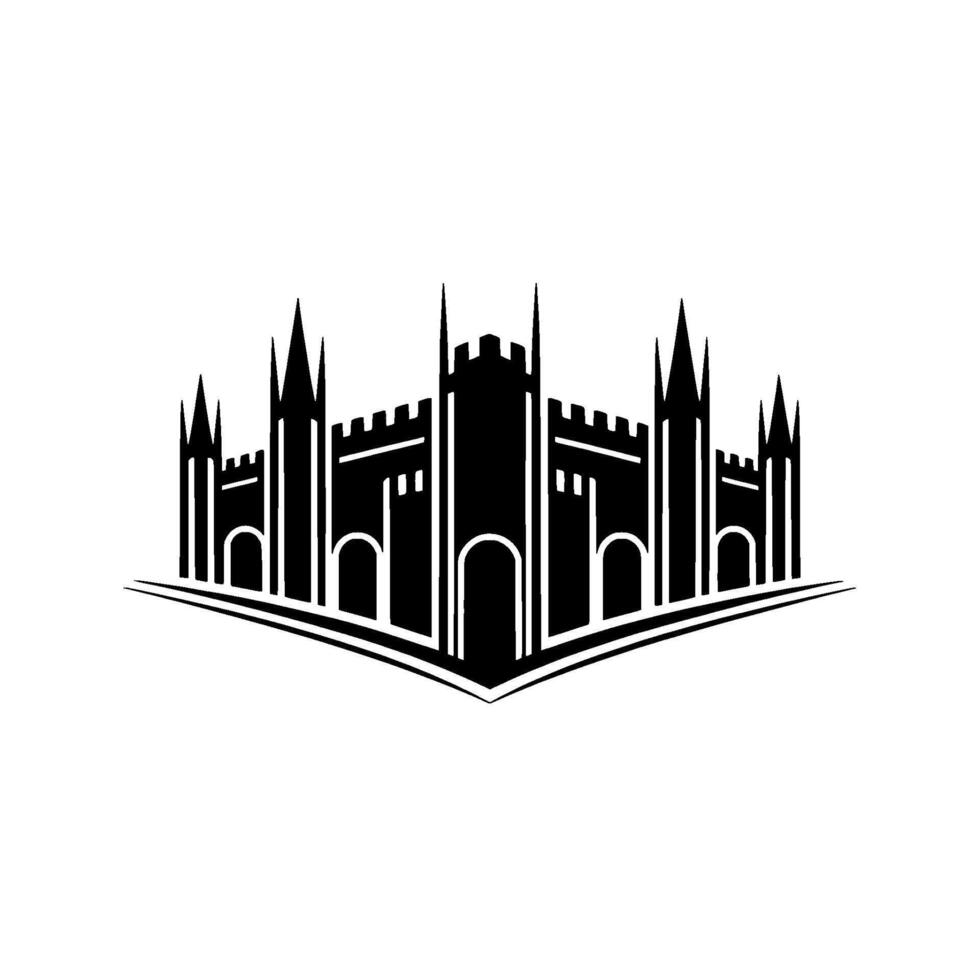 Geometric Fortress Minimalist Cityscape Emblem vector