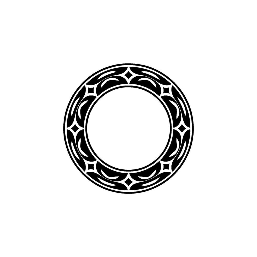 Intricate Tribal Circle Emblem, Vintage Style vector