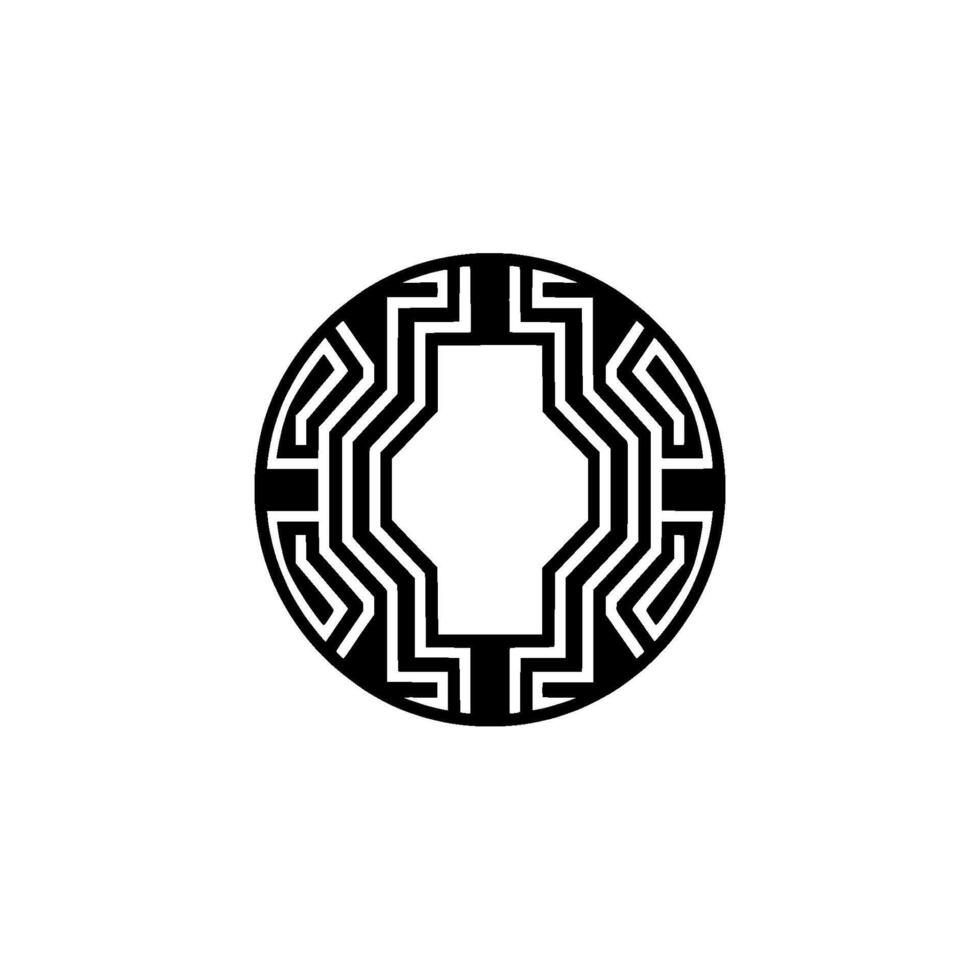 Geometric Circular Emblem, Intricate , Minimalist Aesthetic vector