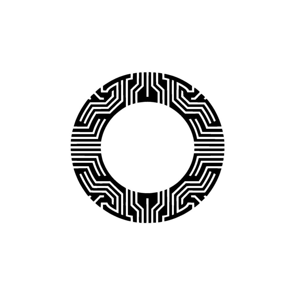 Geometric Circuit Ring, Minimalist , Digital Abstraction vector