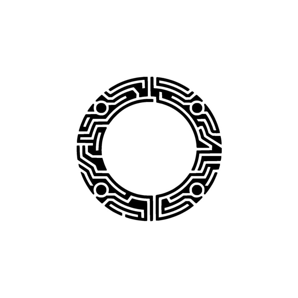 Intricate Circular Emblem, Geometric , Minimalist vector