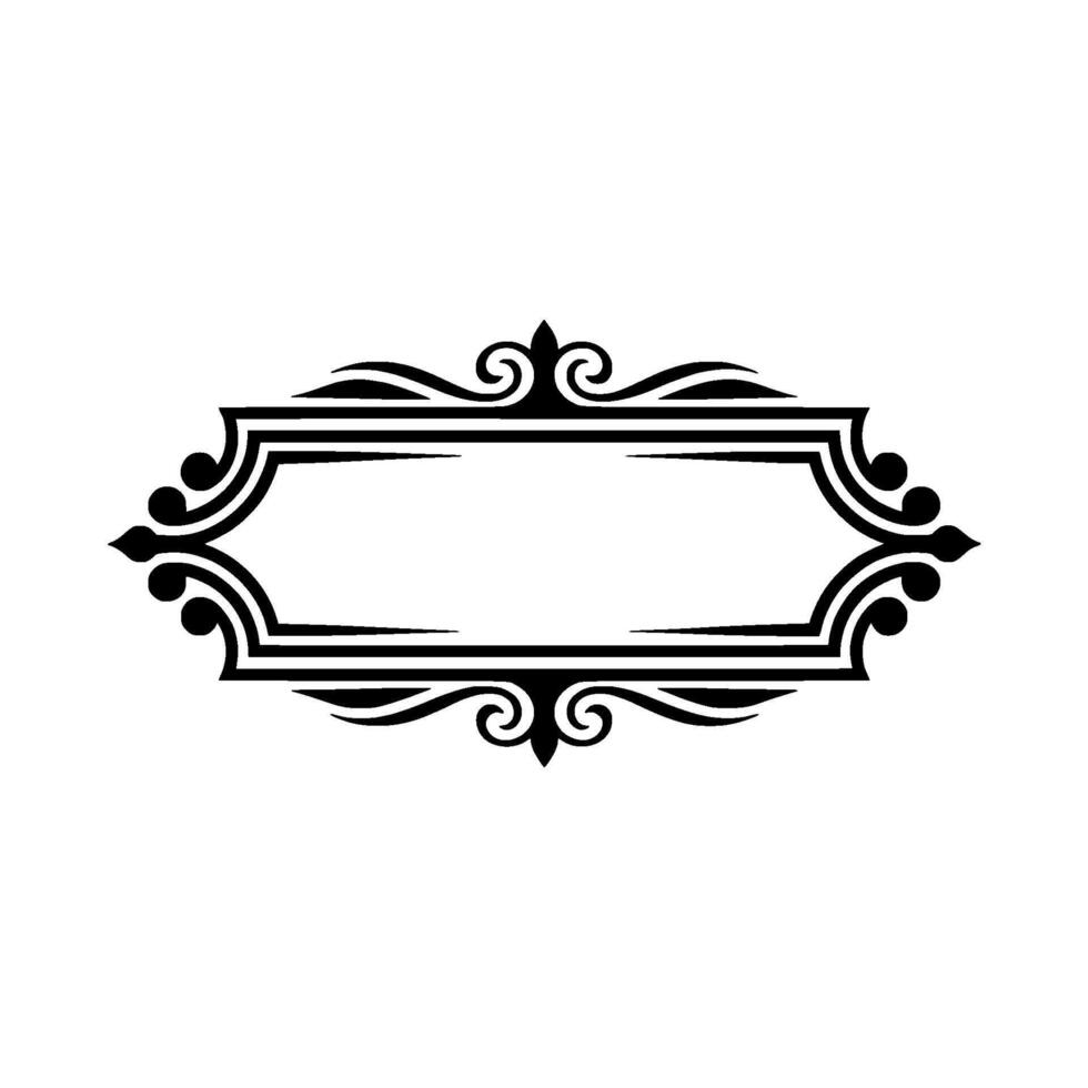 Elegant Black Ornamental Frame, Blank Space vector