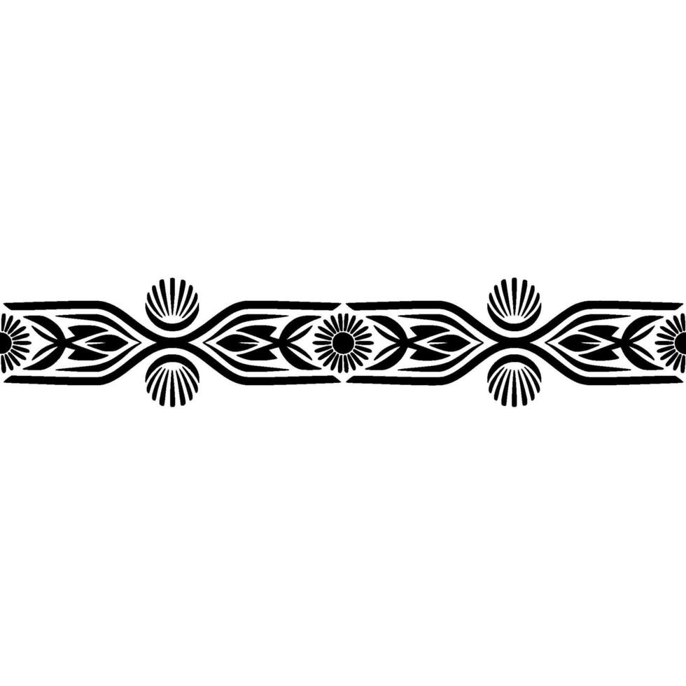 Intricate Black Ornamental Border, Vintage Style, Decorative vector