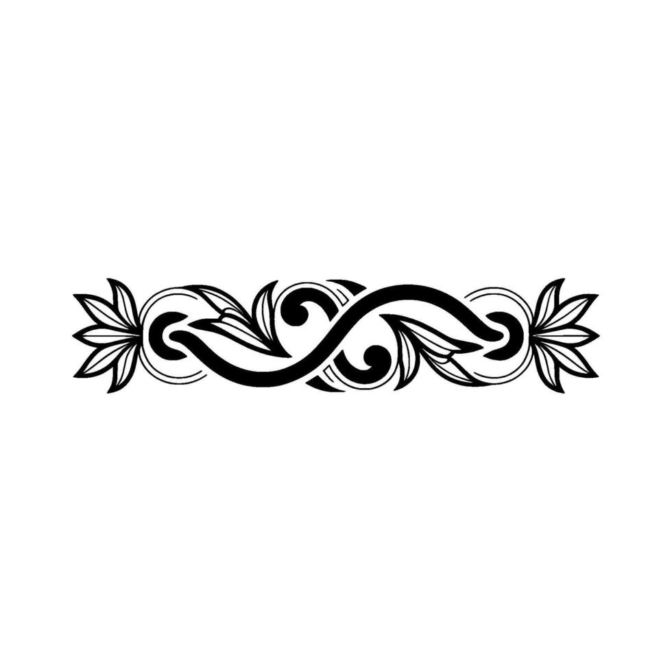 Elegant Floral Swirl Border, Vintage Element vector