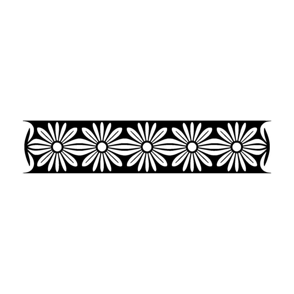 Geometric Floral Border, Minimalist , Elegant Pattern vector