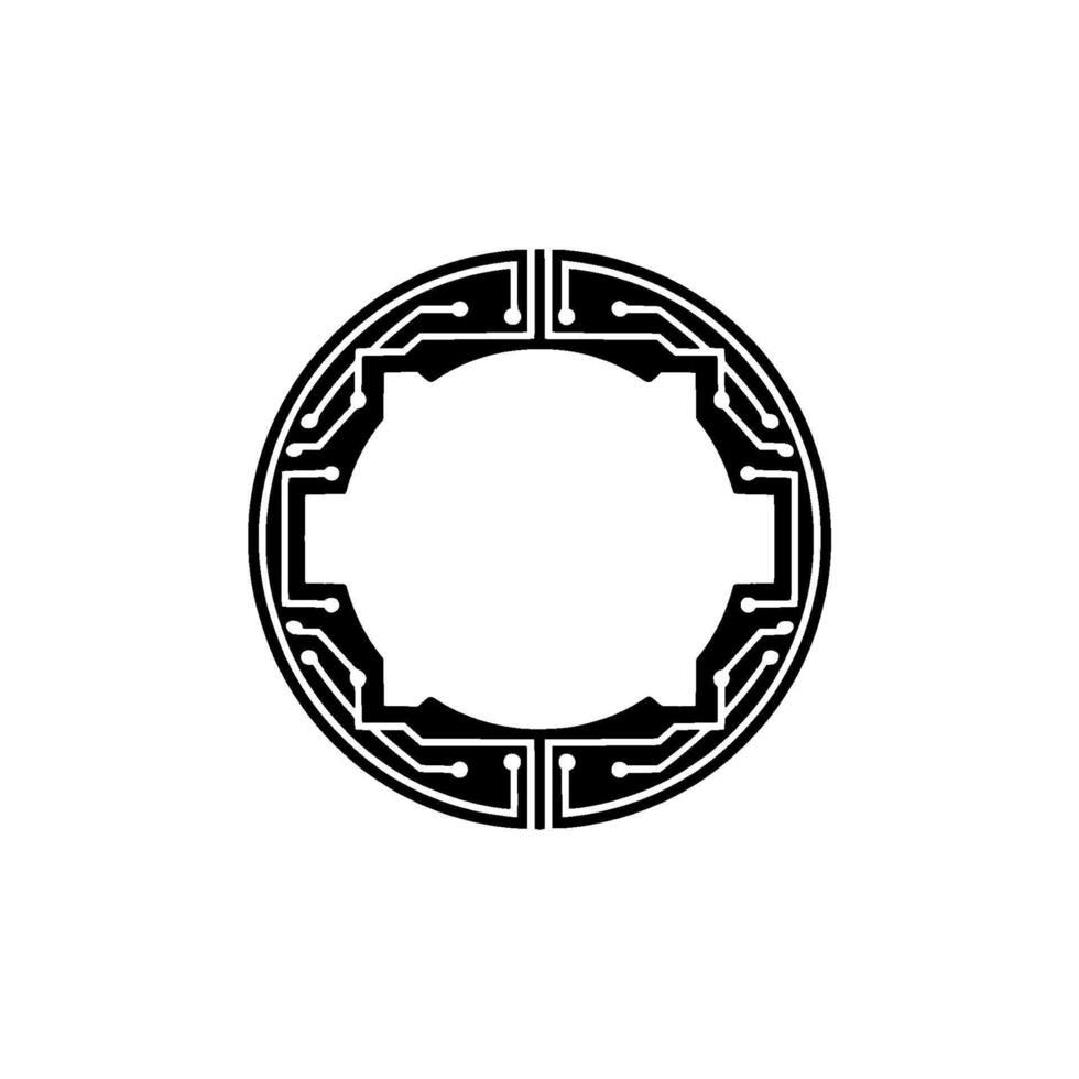 Circuitry Circle Minimalist Tech vector