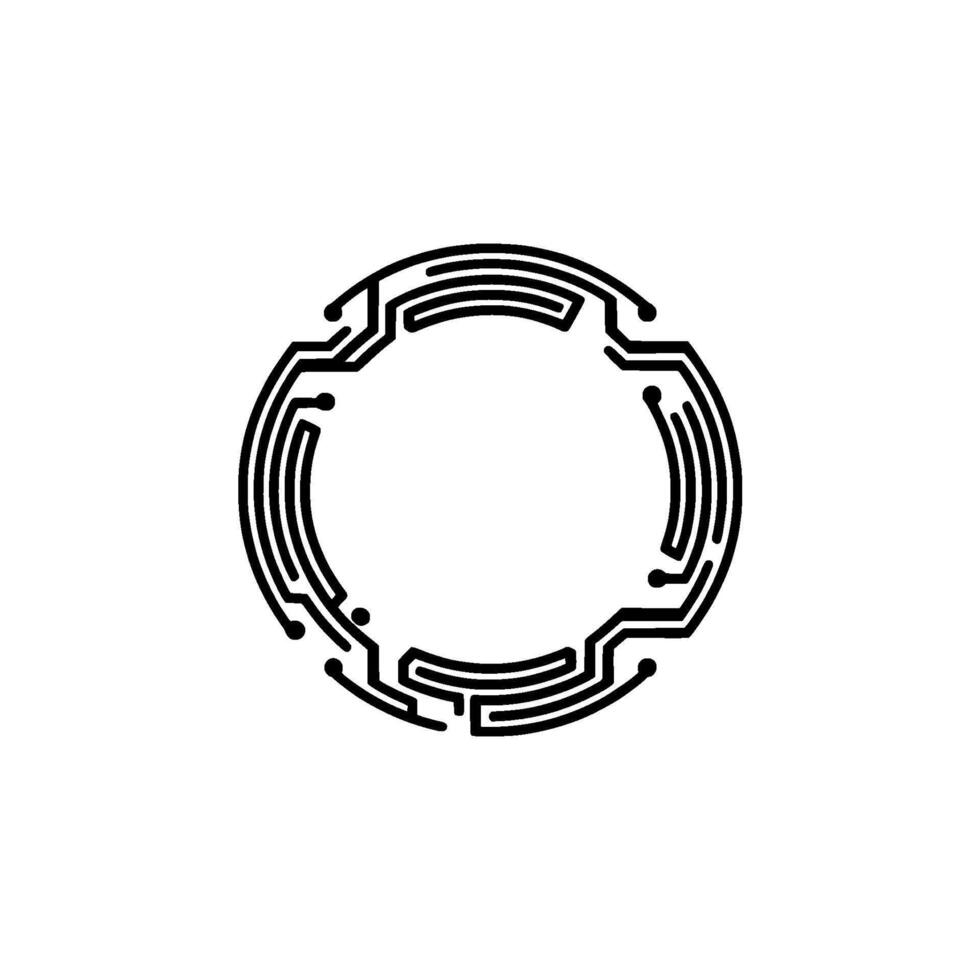 Circuit Ring Minimalist Tech , Digital Connection, Technology vector