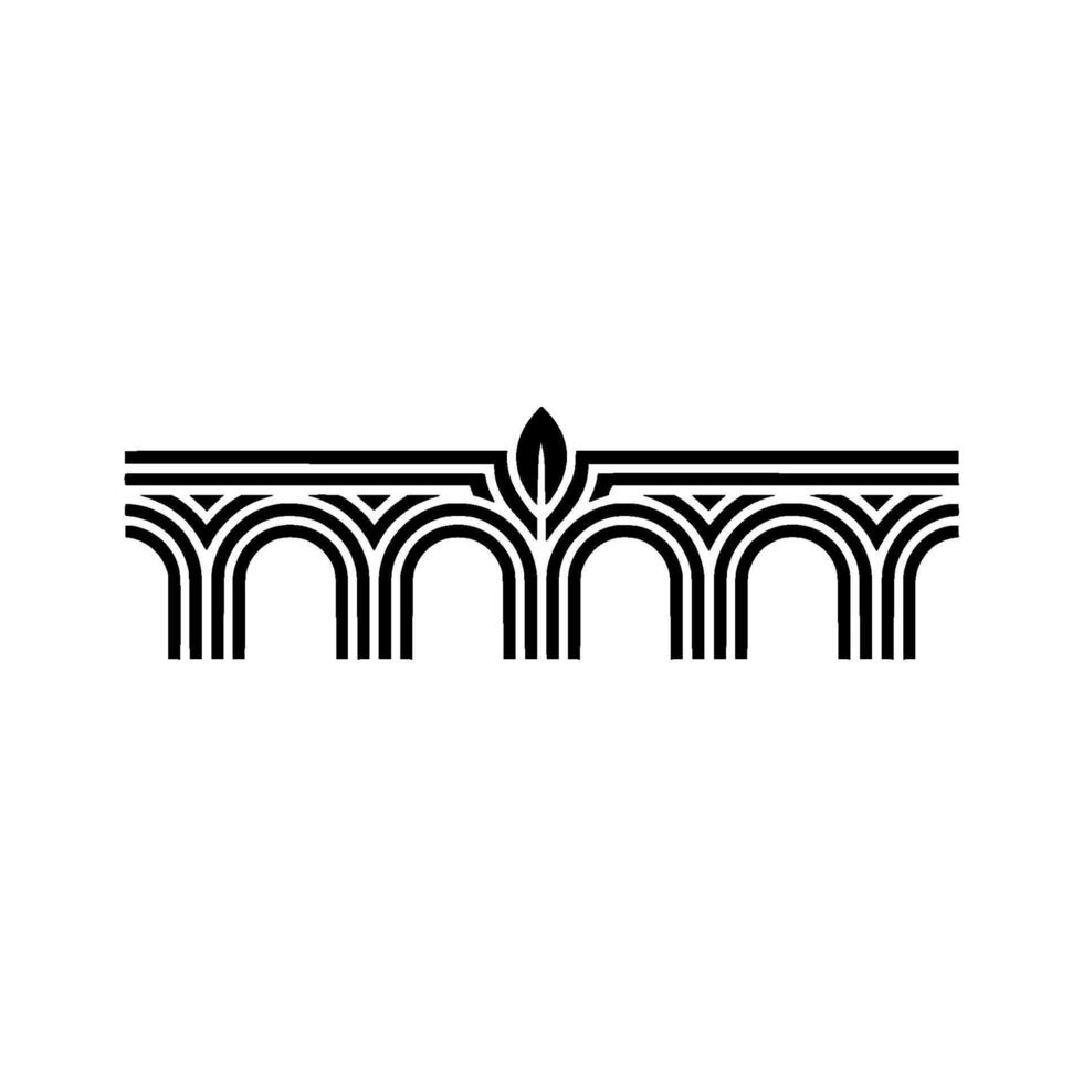 Art Deco Archway, Geometric Ornamentation, Elegant Border vector