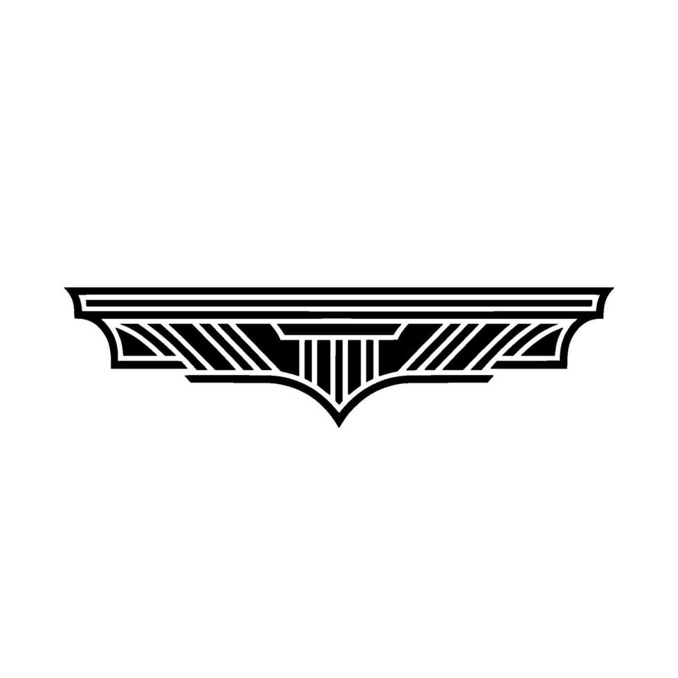 Art Deco Geometric Shelf Ornament, Black White vector