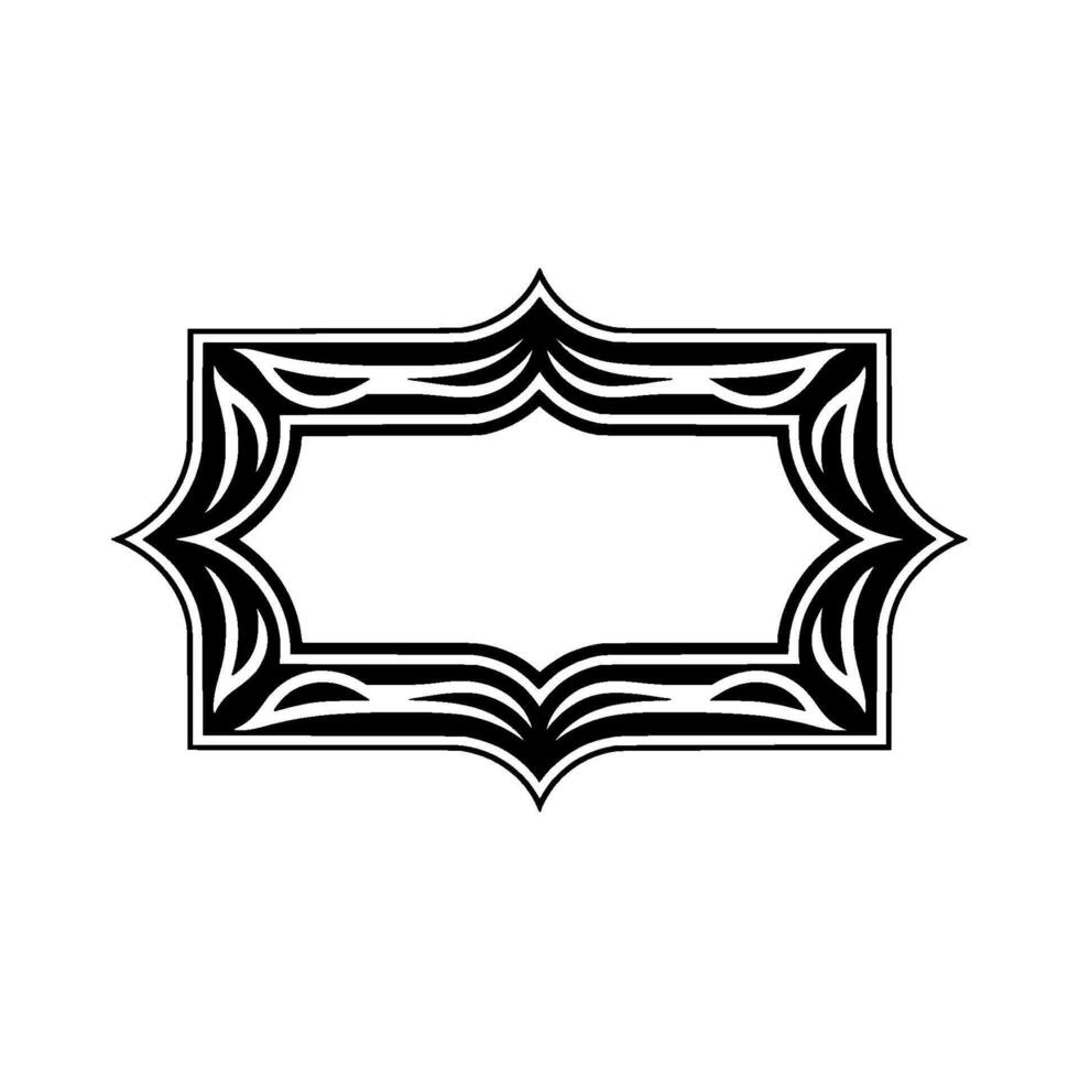Intricate Black Frame, Stylized Border, Minimalist vector