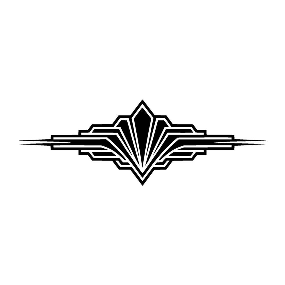 Geometric Zenith Art Deco Emblem, Minimalist vector
