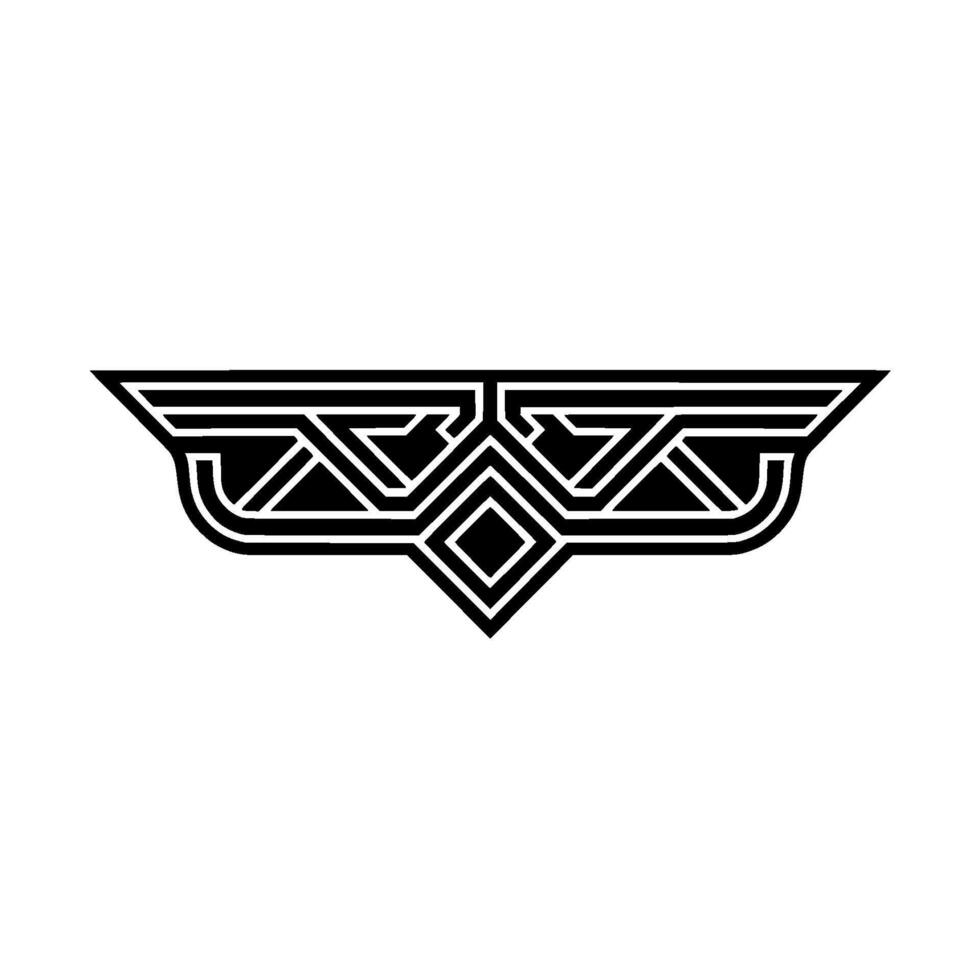 Geometric Wing Emblem,Art Deco Style vector