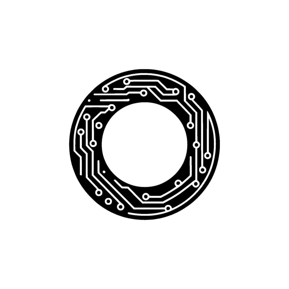Circuitry Circle Minimalist Tech, Circuit vector