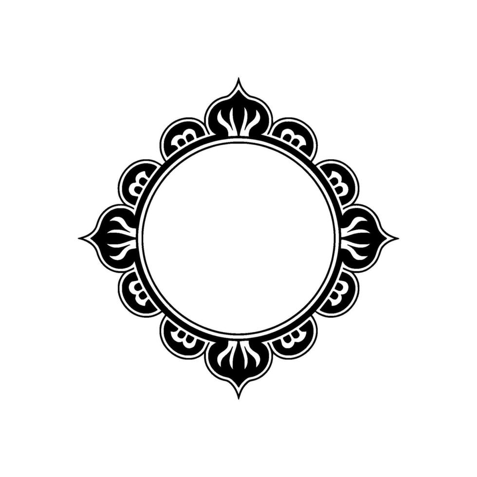 Intricate Floral Frame, Elegant Border, Decorative Circle vector