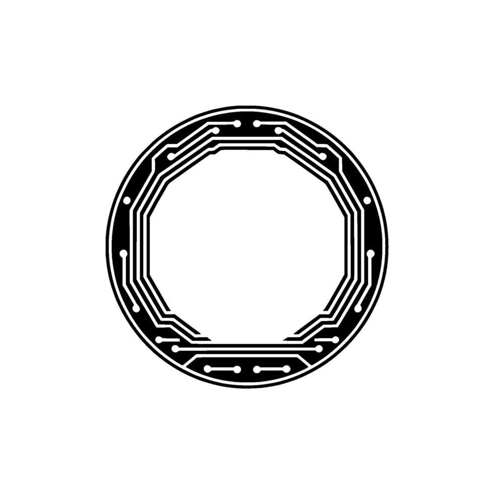 Circuit Frame Minimalist Tech Border vector