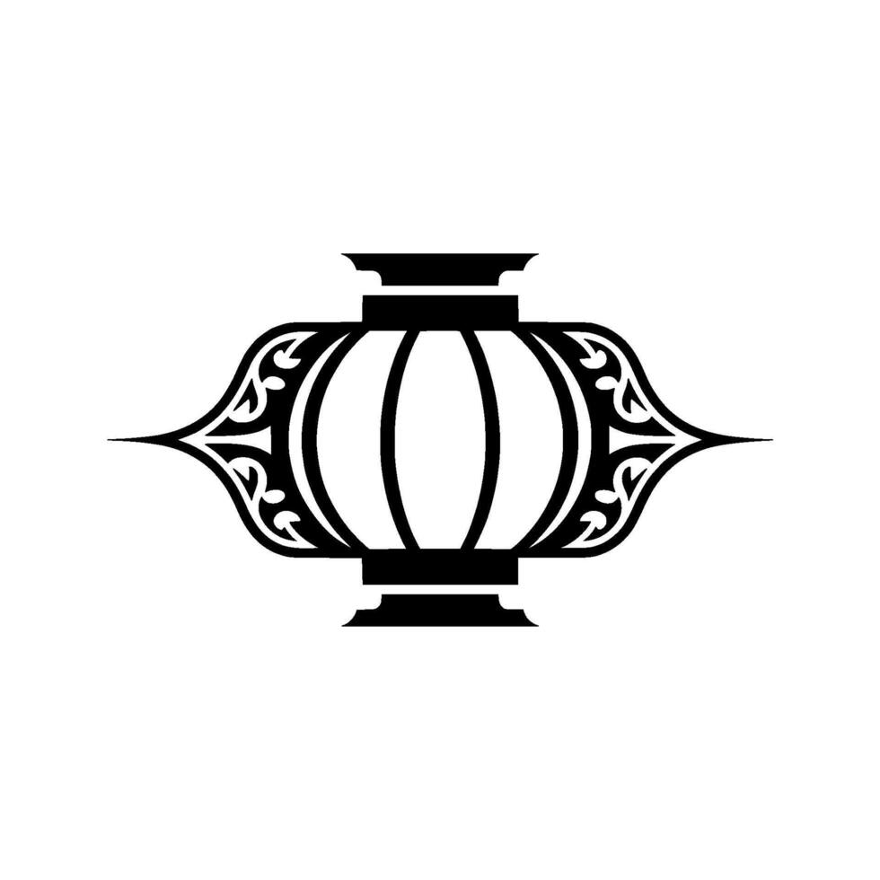 Intricate Black Lantern Emblem, Vintage vector