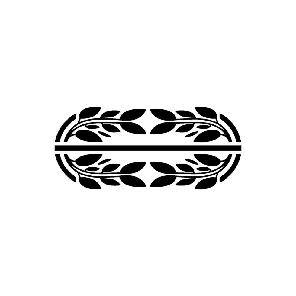 Elegant Laurel Branch Divider, Minimalist, Wreath vector
