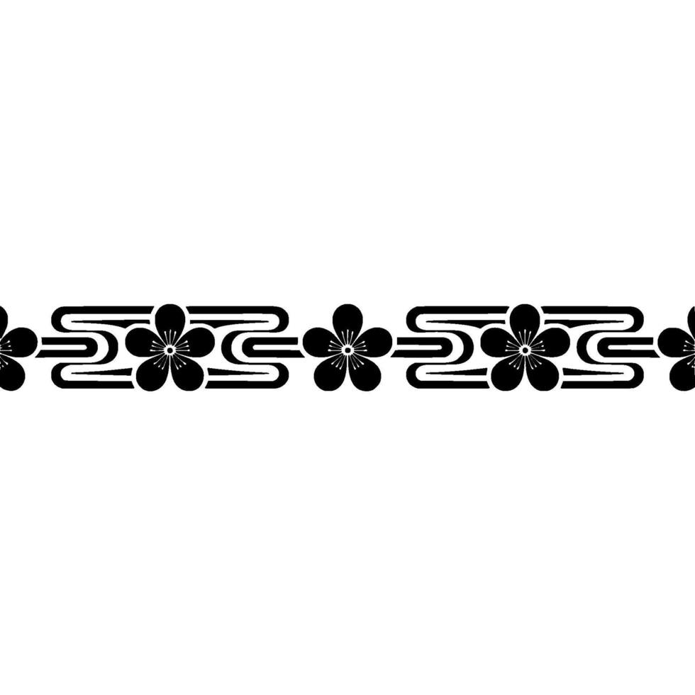Geometric Floral Border, Retro , Minimalist Pattern vector