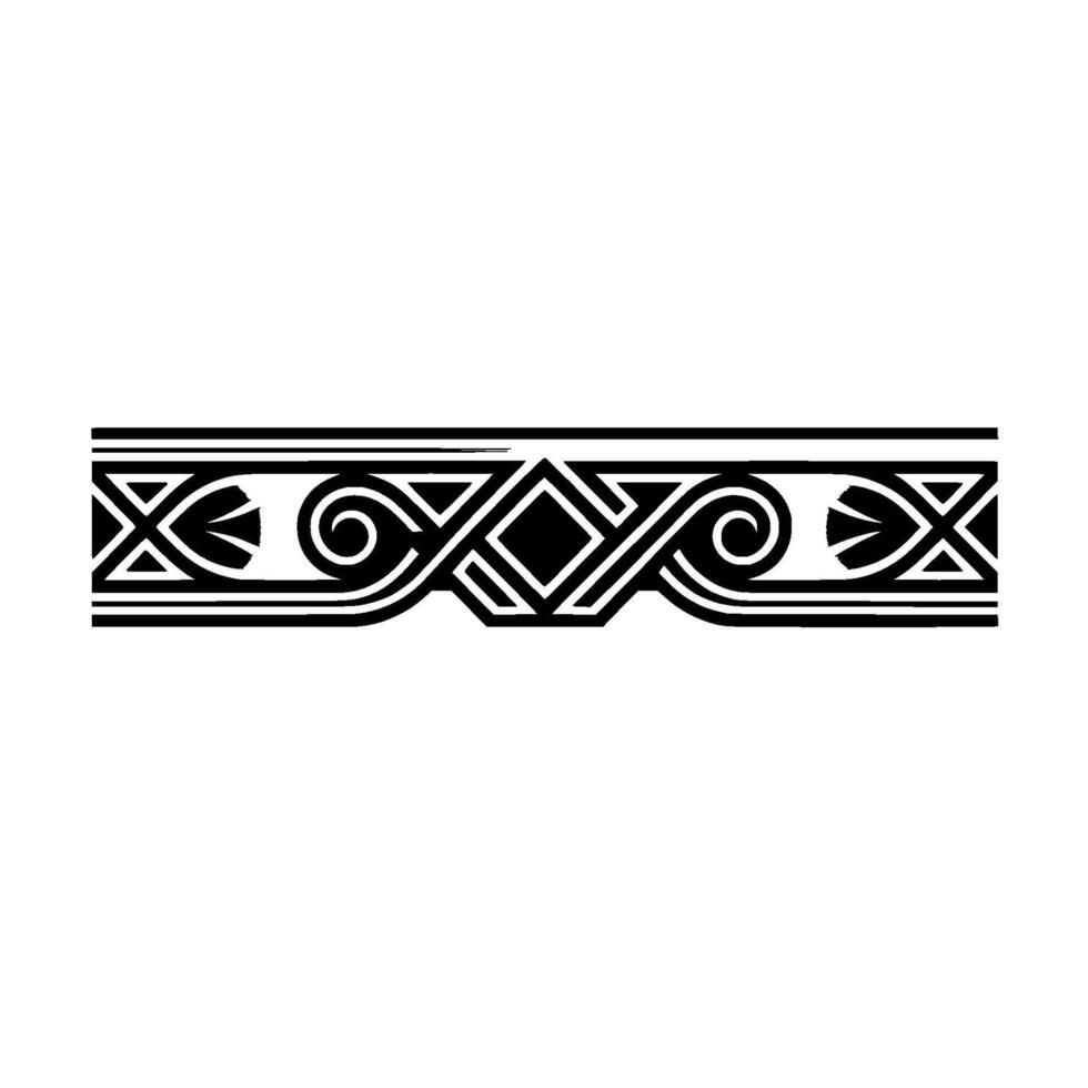 Geometric Tribal Border, Black and White, Stylized Ornamentation vector
