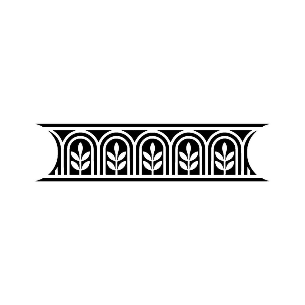 Geometric Leaf Border, Art Deco Style vector