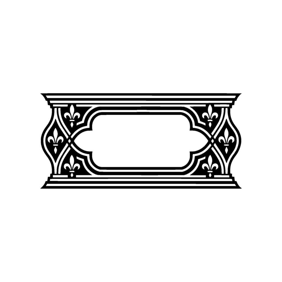 Ornate Fleur-de-Lis Frame, Vintage Element vector