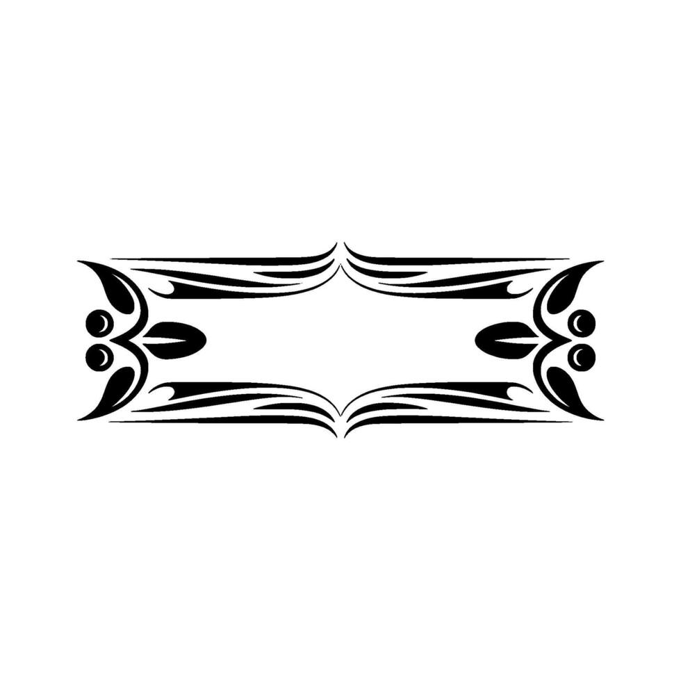 Elegant Black Ornamental Border, Vintage Element - Floral vector