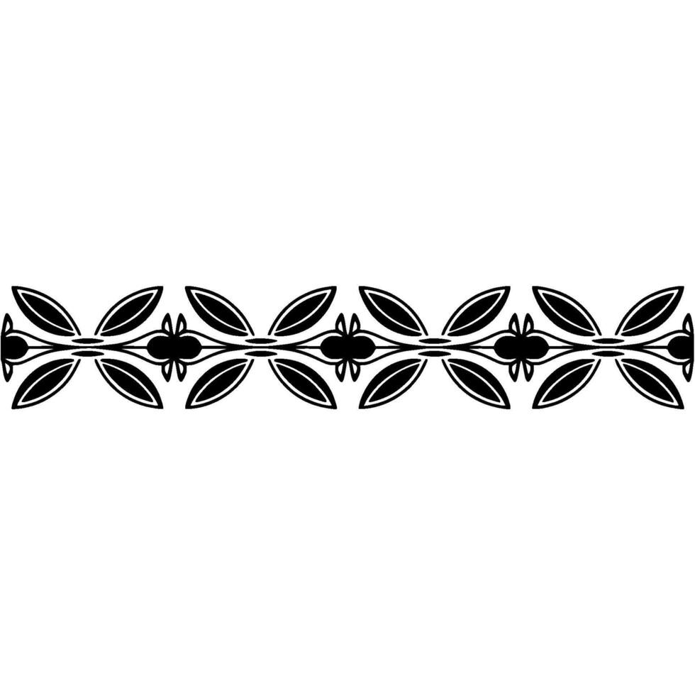 Stylized Botanical Border, Elegant Line Art vector